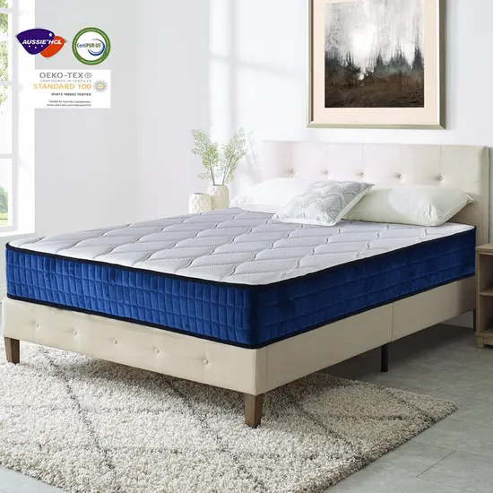 고품질 호텔 하이브리드 유로 탑 더블 젤 킹 사이즈 침실 압축 천연 라텍스 매트리스